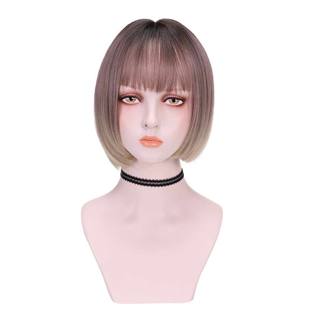 Manufacturer Wholesale of Wig for Women with Japanese Air Bangs, Bobo Hairpiece, Fashionable Shoulder-Length Hair, Wholesale