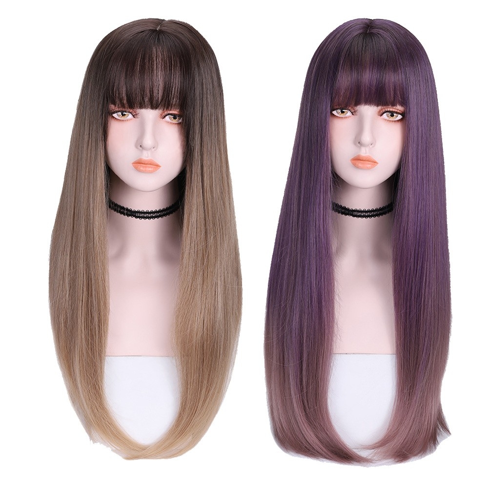 New Arrival Air Bangs Wig for Women, Korean Fashion Trend, Long Straight Hair, Synthetic Fiber Wig Hairpiece, Available in Stock, Wholesale