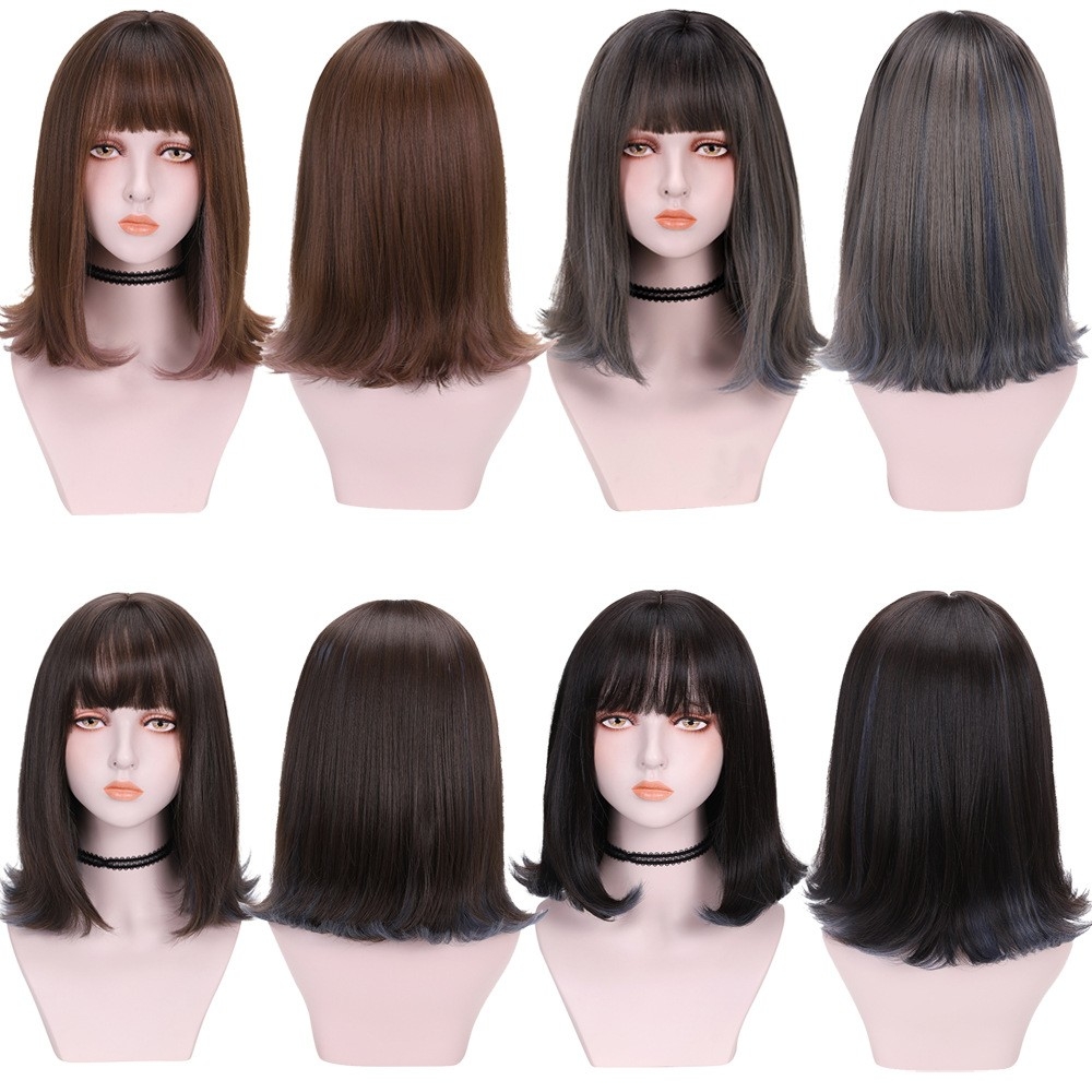 Hot-Selling Wig with Ombre Color - European and American Style, Long Straight Hair, Slight Curls, Medium Length, Full Coverage, Wholesale from Manufacturer