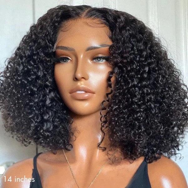 Breathable Cap Kinky Curly Glueless 5x5 Closure HD Lace Wig Ready To Go