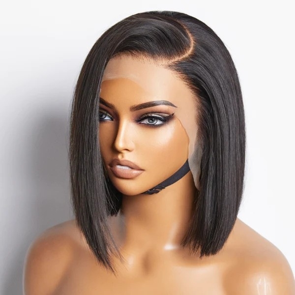 13x4 Frontal Lace Ear To Ear Silky Straight C Part Bob Wig Pre-bleached