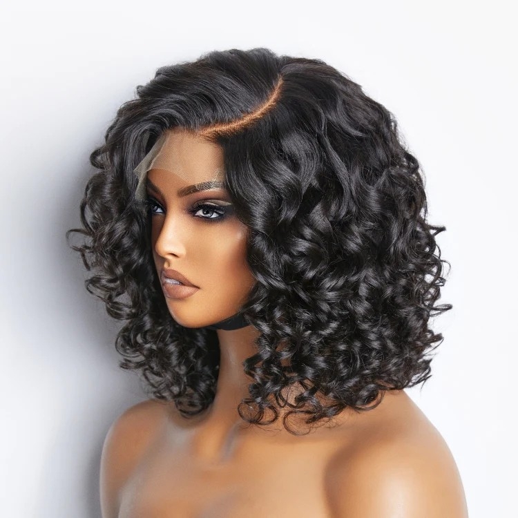 Mature Bouncy Left C Part Loose Wave Glueless Minimalist HD Lace Wig Ready To Go