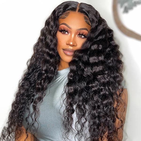 Wear And Go Glueless Wigs HD 5x5 Lace Closure Wigs Water Wave Human Hair Wigs No Glue