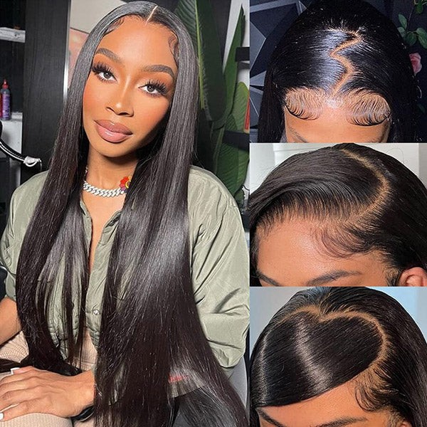 Pre Cut HD Lace Frontal Wigs Straight Hair Wear & Go Glueless Front Wigs Beginner Friendly