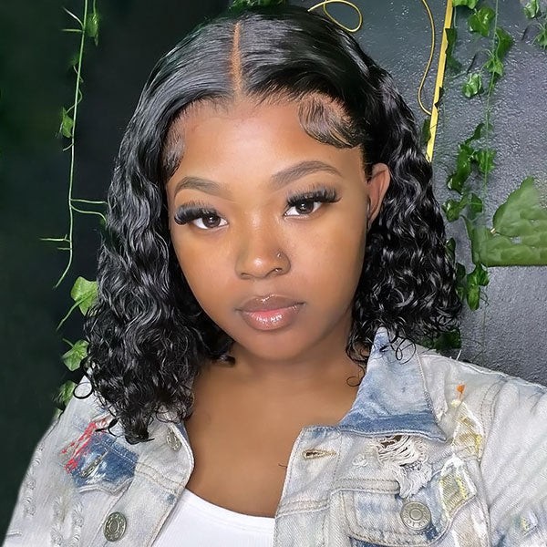 Effortless Wear & Go Glueless Bob Wigs - Deep Wave 5x5 Lace Closure Bob Wig - Beginner Friendly