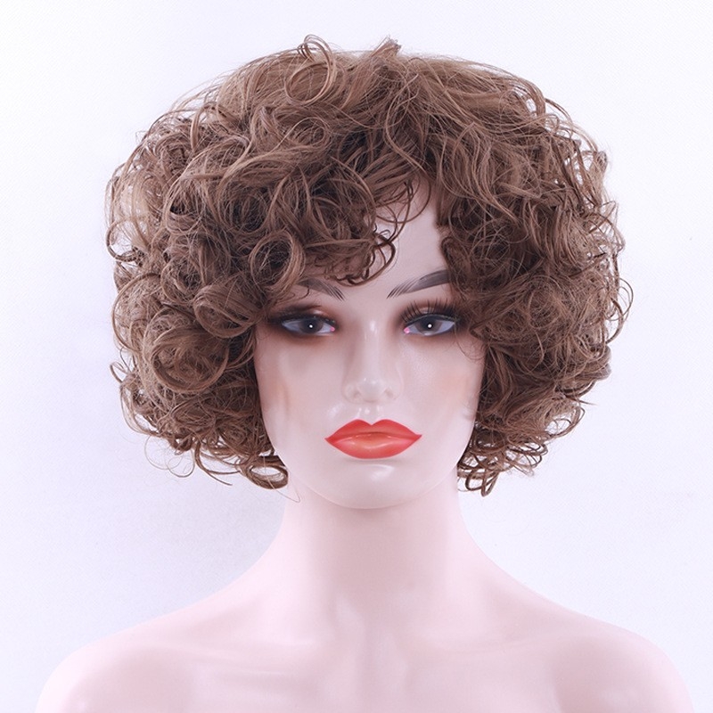 Factory Wholesale Direct Sale Wigs for Women Short Hair Whole Top Head Cover Synthetic Fiber Cross-border Amazon Foreign Trade Style Wig Set