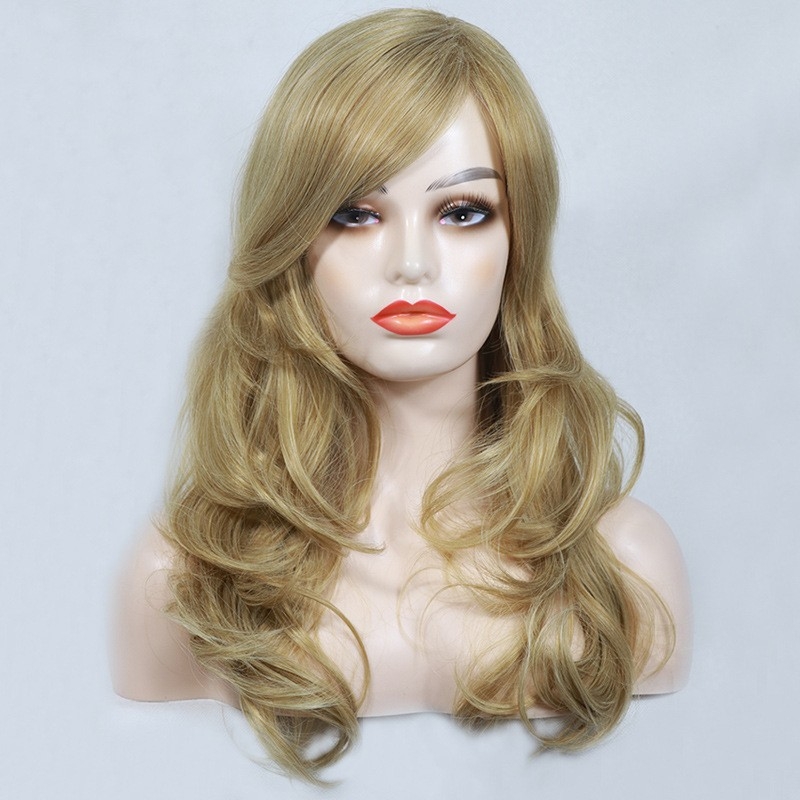 Wigs for Women Long Hair Natural Fluffy Big Wave Long Curly Hair Realistic Matte Silk Whole Top Head Cover Cross-border E-commerce Style