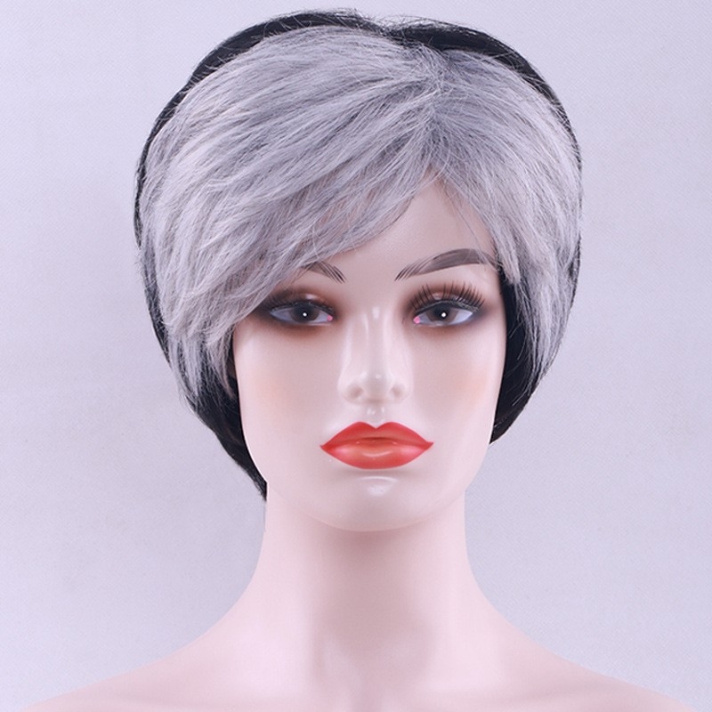 Wigs for Women Short Hair Cross-border E-commerce European and American Style African Small Curl High Temperature Silk Whole Top Head Cover Factory Wholesale