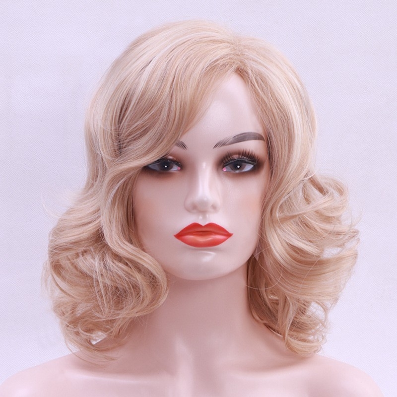 Wigs for Women Short Hair Cross-border E-commerce European and American Style Factory Spot Direct Sale High Temperature Silk Whole Top Synthetic Head Cover