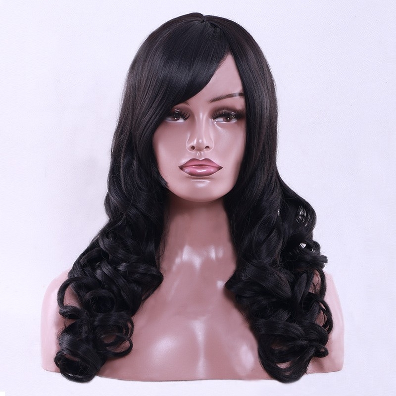 Factory Wholesale Direct Sale Cross-border Curly Hair Head Cover for Women's Long Hair African European and American Top Fiber High Temperature Silk Wig