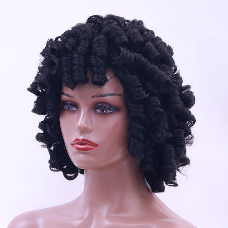 Short Hair African Small Curl Wigs for Women - Factory Wholesale, Spot Direct Sales