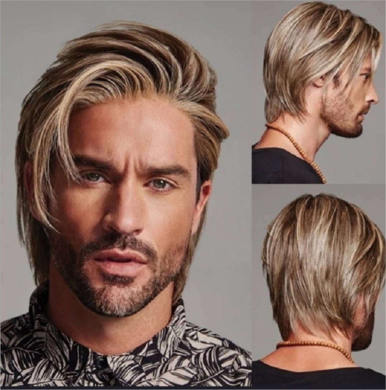 New Men's Wig for eBay, Wish, Amazon Cross-Border E-commerce, Vintage Style, European and American Style Wig