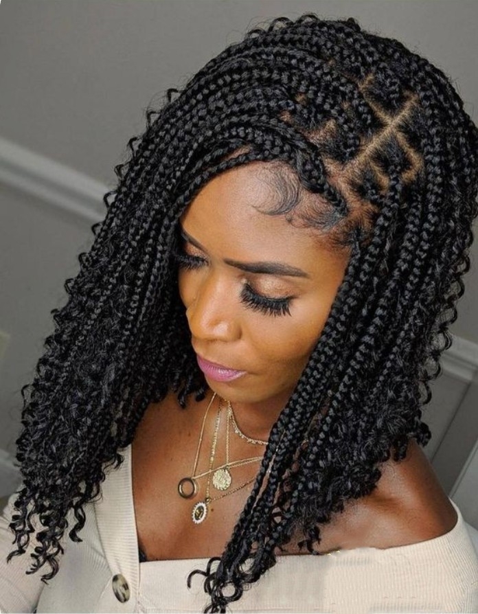 Box Braid Wig in stock - European and American ladies' short curly wigs with machine-made elastic net synthetic fiber head cap