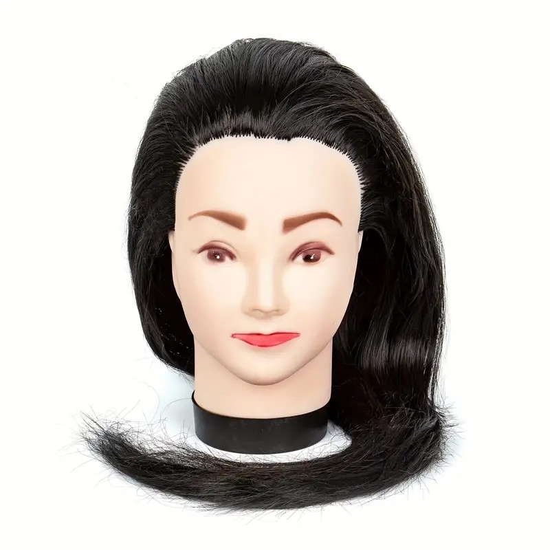 Practice Doll Head Hairdresser - Mannequin Head Manikin Training Head with Synthetic Fiber Hair Styling