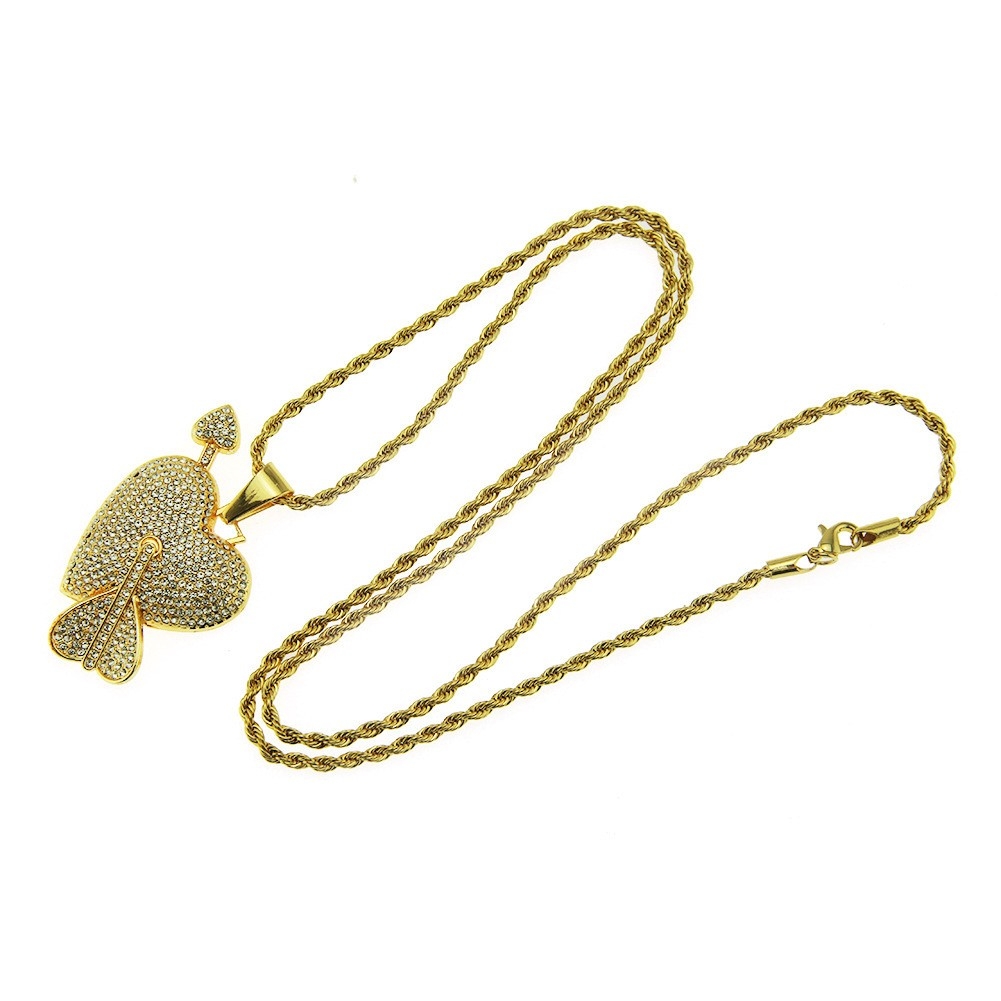 Eco-Friendly Diamond-Studded Heart Pendant