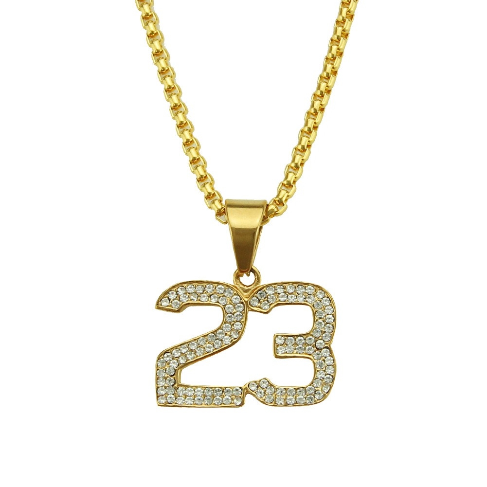 Trendy Gold-Plated Number 23 Pendant