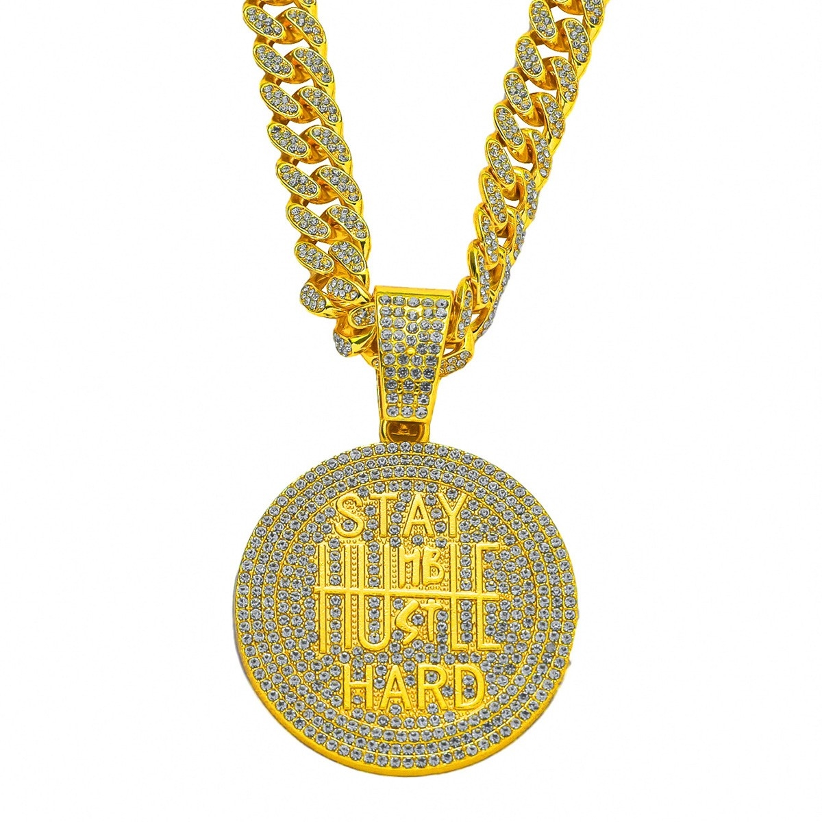 INS Explosive English Alphabet Pendant - European and American Hip-hop Necklace for Men