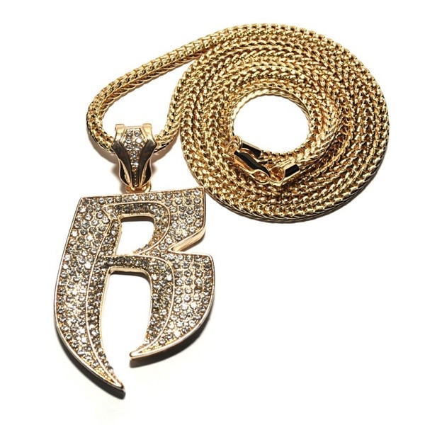 Cross-border Inlaid Diamond Hip-hop Letter Necklace - New European and American Fashion Jewelry