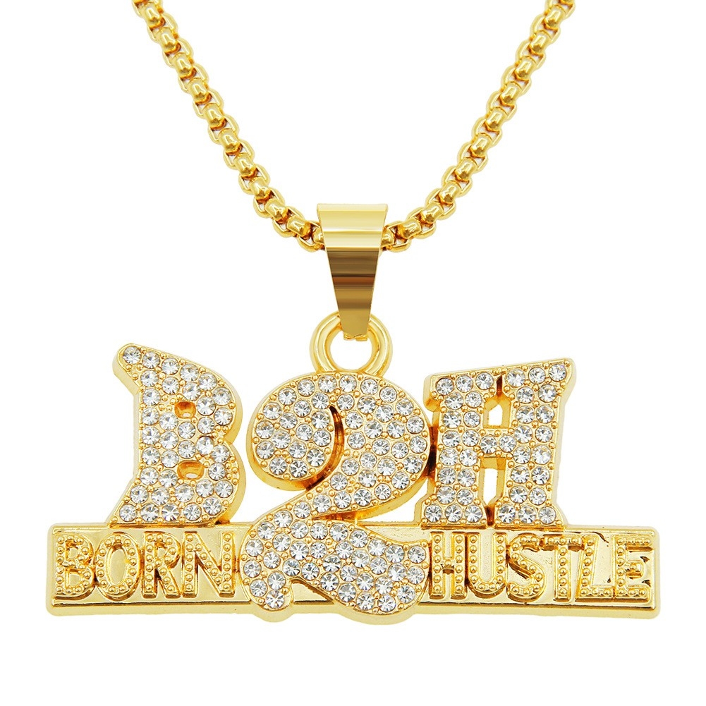 Men's Street Swagger Hip-Hop Pendant - Cool Diamond Numerical Letter Necklace