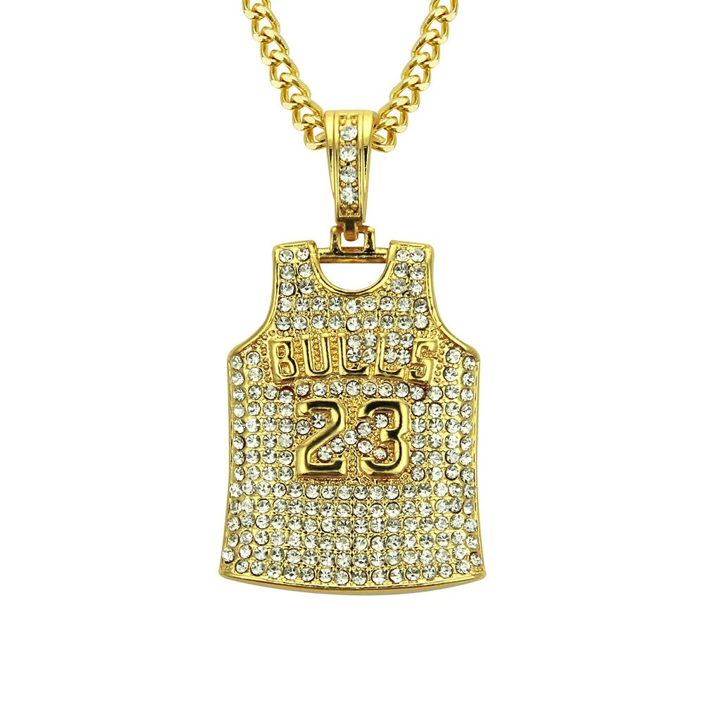 AliExpress Bestselling Jersey Number 23 Pendant - Diamond-Studded Men's Accessory