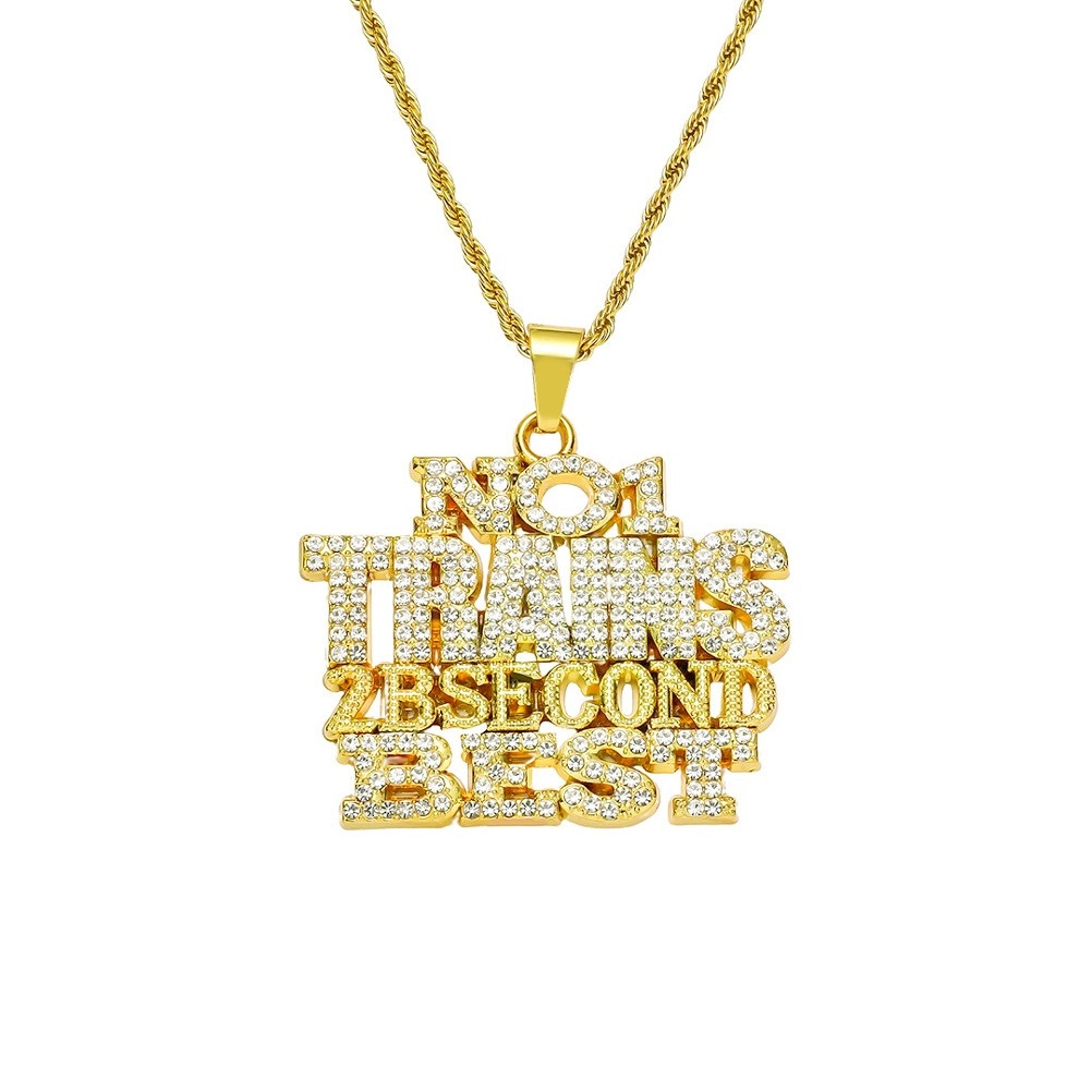 European and American Twisted Chain Accessory - Hip-Hop Diamond-Studded Letter and Number Pendant