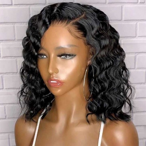 Glueless Invisible HD Lace Loose Deep Wave 13x4 Lace Front Bob Wig 5x5 Lace Bob Human Hair Wig