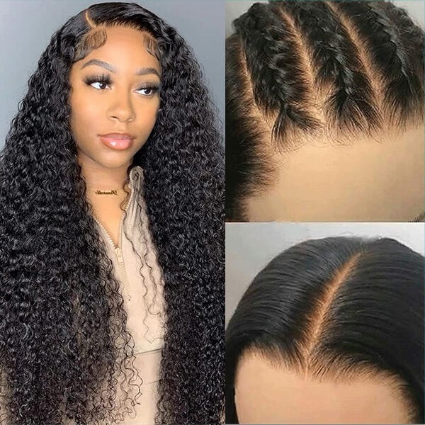 13x6 Full Lace Frontal HD Transparent Deep Wave Wig Natural Black Color