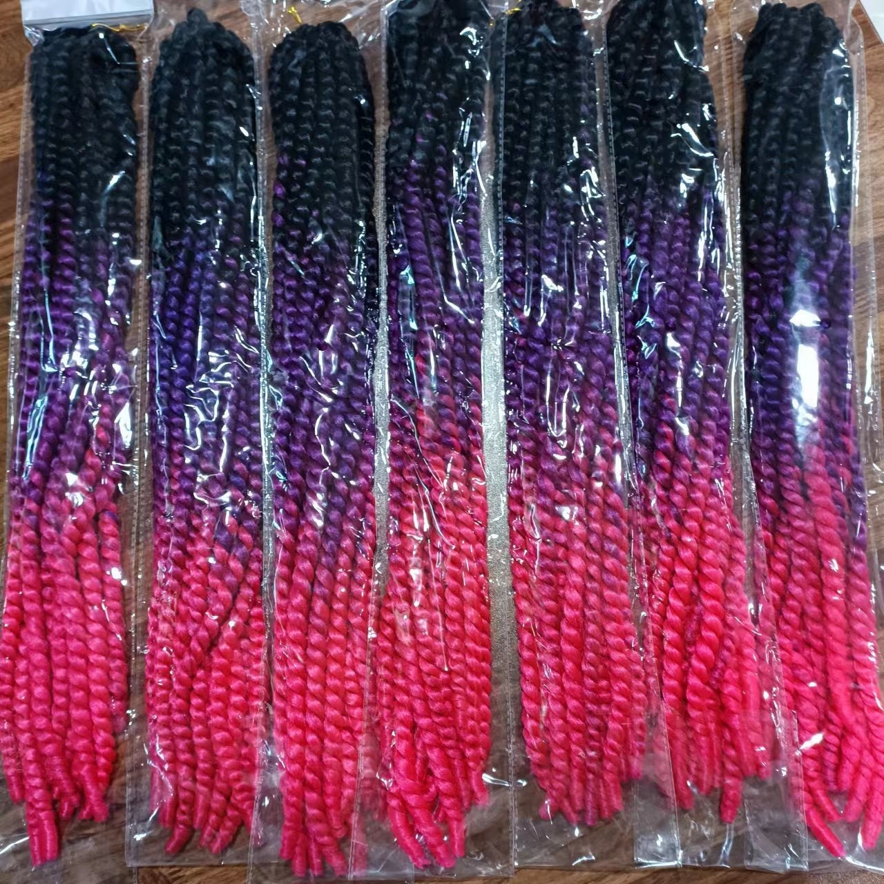 Factory Supply Ombre Three Color Coil Braids