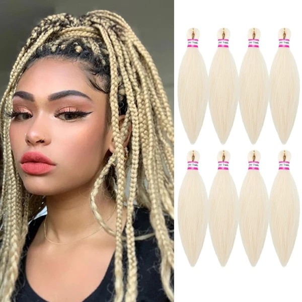 Gogoodhair Easy (12 20 Inch 613#) Pre-Stretched Synthetic Braiding Hair, 8 packs Crochet Braids Hair Extension