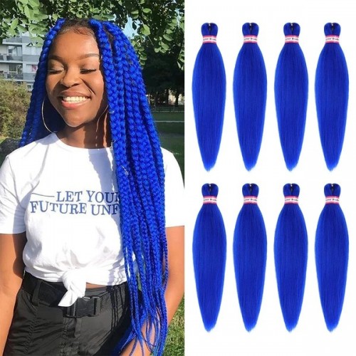 Gogoodhair 20" Blue Pre-Stretched Braiding Hair Synthetic 8 packs Crochet Braids Hair Extensions