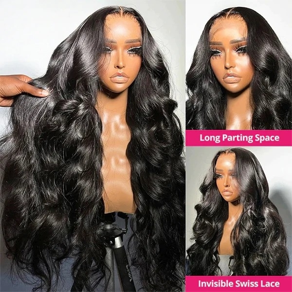 Curlyme Glueless Wigs Pre-Plucked Body Wave 13x4 HD Lace Front Human Hair Wigs