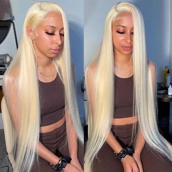 Blonde Lace Front Wig 13x6 Lace Frontal Wig 613 Wig Long Straight Human Hair Wigs 34 Inch