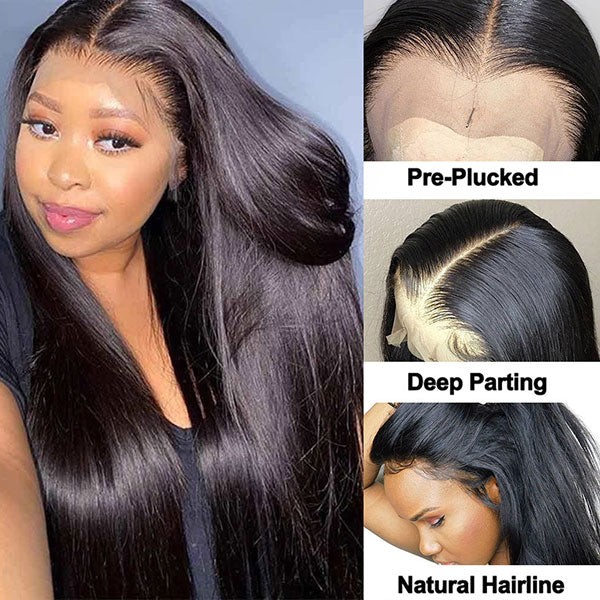 Curlyme Straight Hair 13x4 Lace Front Wig 100% Remy Human Hair Wigs