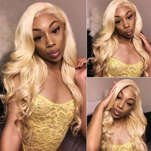 30 Inch 13x4 Blonde Body Wave Human Hair Lace Front Wigs 613 Lace Frontal Wig