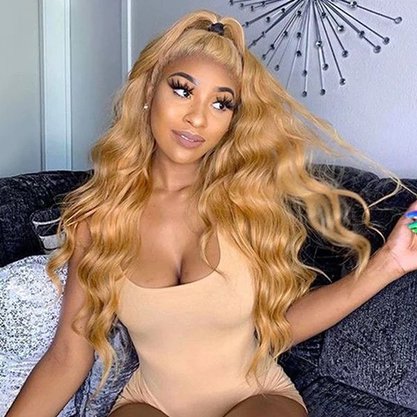 #27 Honey Blonde Body Wave 13x4 HD Lace Front Wig Glueless Colored Human Hair Wigs Wigs For Women