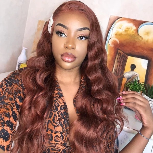 Auburn Brown 30 Inch Body Wave Lace Front Wigs Glueless Reddish Brown Colored Human Hair Wigs Trends 2023