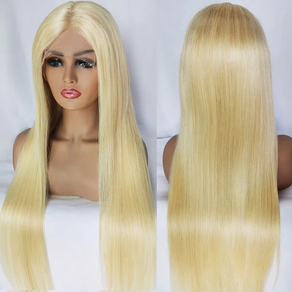 Long 28-30 Inch Blonde T Part Glueless Lace Front Wig with 13x4x1 HD Transparent Lace Front