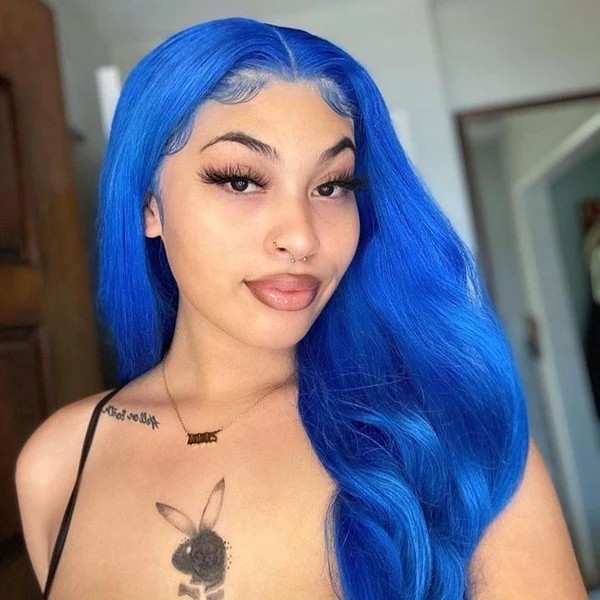 Sapphire Blue Straight Lace Front Wig - Hassle-Free, High-Definition Human Hair Wig