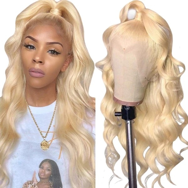 30-Inch Blonde Body Wave Lace Front Wigs - Achieve a Natural Look with 613 Lace Frontal Wig