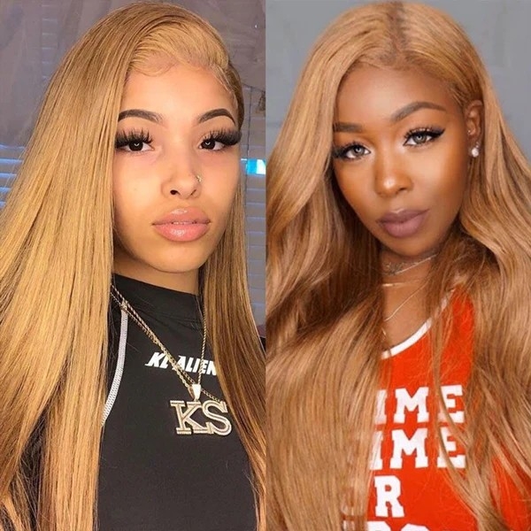 Honey Blonde 4C Hairline Body Wave Lace Front Wig - 13x4 HD Lace, Glueless Colored Human Hair Wigs