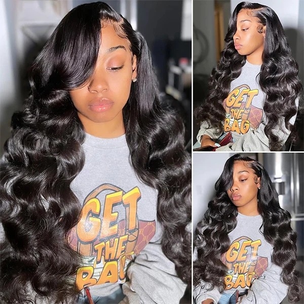 Versatile Body Wave Lace Wig - 30-Inch Length, HD Transparent 13x6 Lace Frontal, Brazilian Human Hair