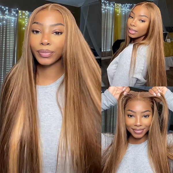 Pre-Plucked Straight 13x4 HD Glueless Lace Front Wig with Bleached Knots