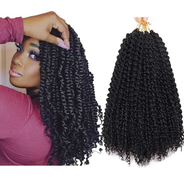 Hannahjanay 1B/Bug# Pre-Stretched 12-28 Inch Synthetic Braiding Hair, 8 Packs Crochet Extensions