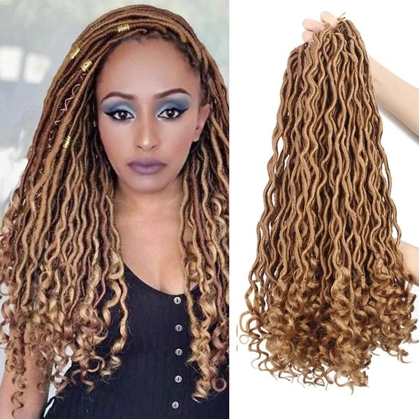 Goddess Locs Synthetic Crochet Hair, 18 Inch, 6 Packs