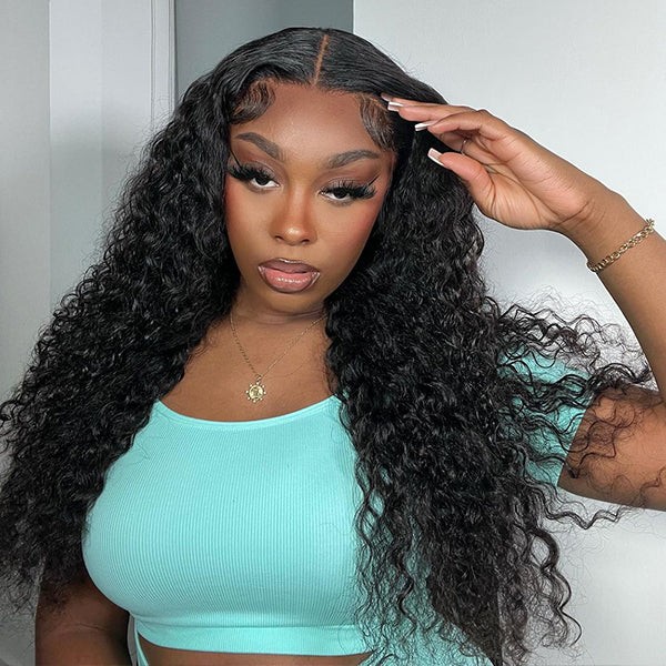 Pre-Plucked 5x5 Deep Wave HD Glueless PPB Wear Go Human Hair Wigs Pre-Cut Bleached Knots Lace Wigs