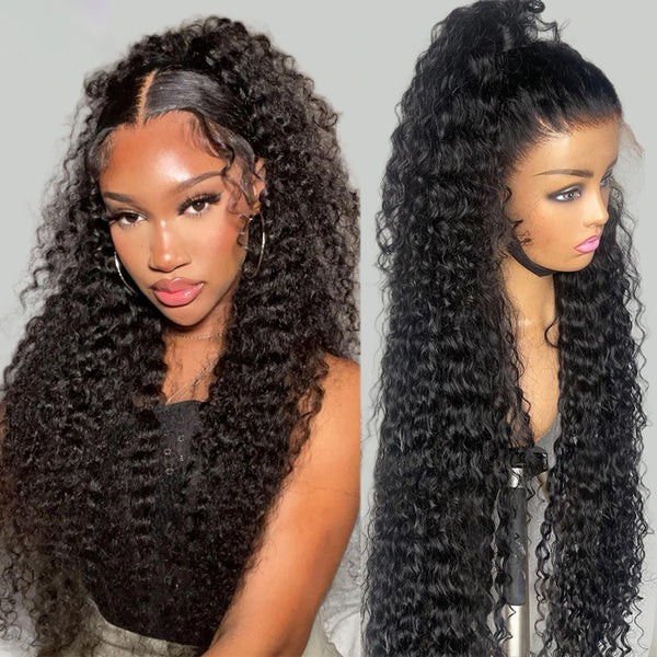 Deep Wave 13x4 Lace Frontal Wig Undetectable Invisible HD Lace Front Human Hair Wigs