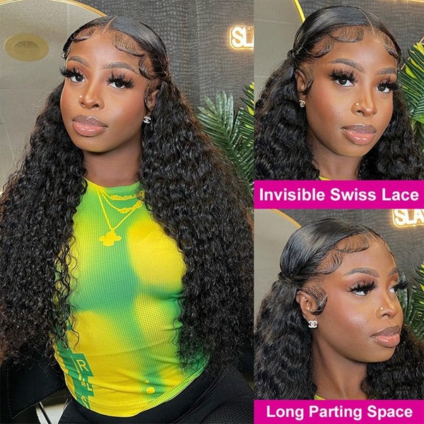 Seamless Deep Wave Lace Front Human Hair Wig with Undetectable 13x4 HD Lace