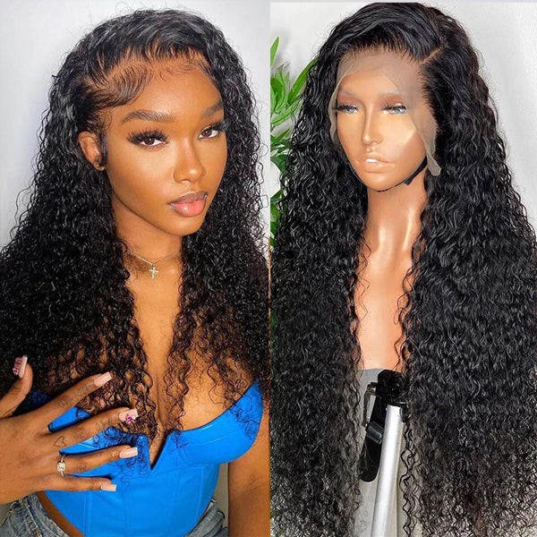 Natural Looking Curly Lace Front Human Hair Wig with 13x4 HD Transparent Lace