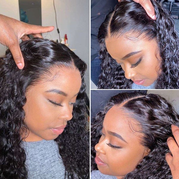 Pre-Customized Deep Wave Curly Virgin Human Hair Lace Front Wig