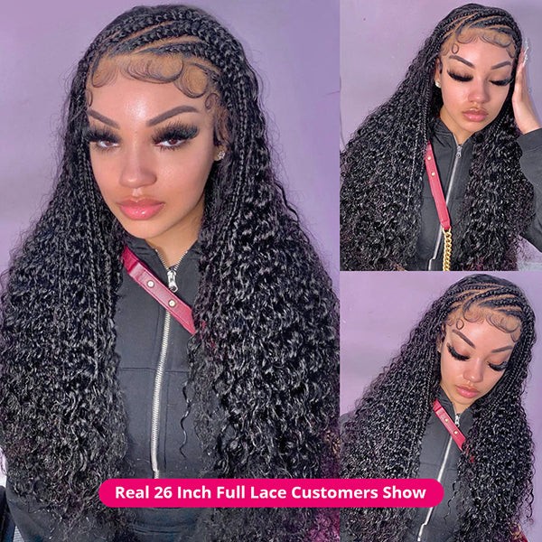 Glueless Full Lace Human Hair Wig for Braiding, Curly and Pre-Customized